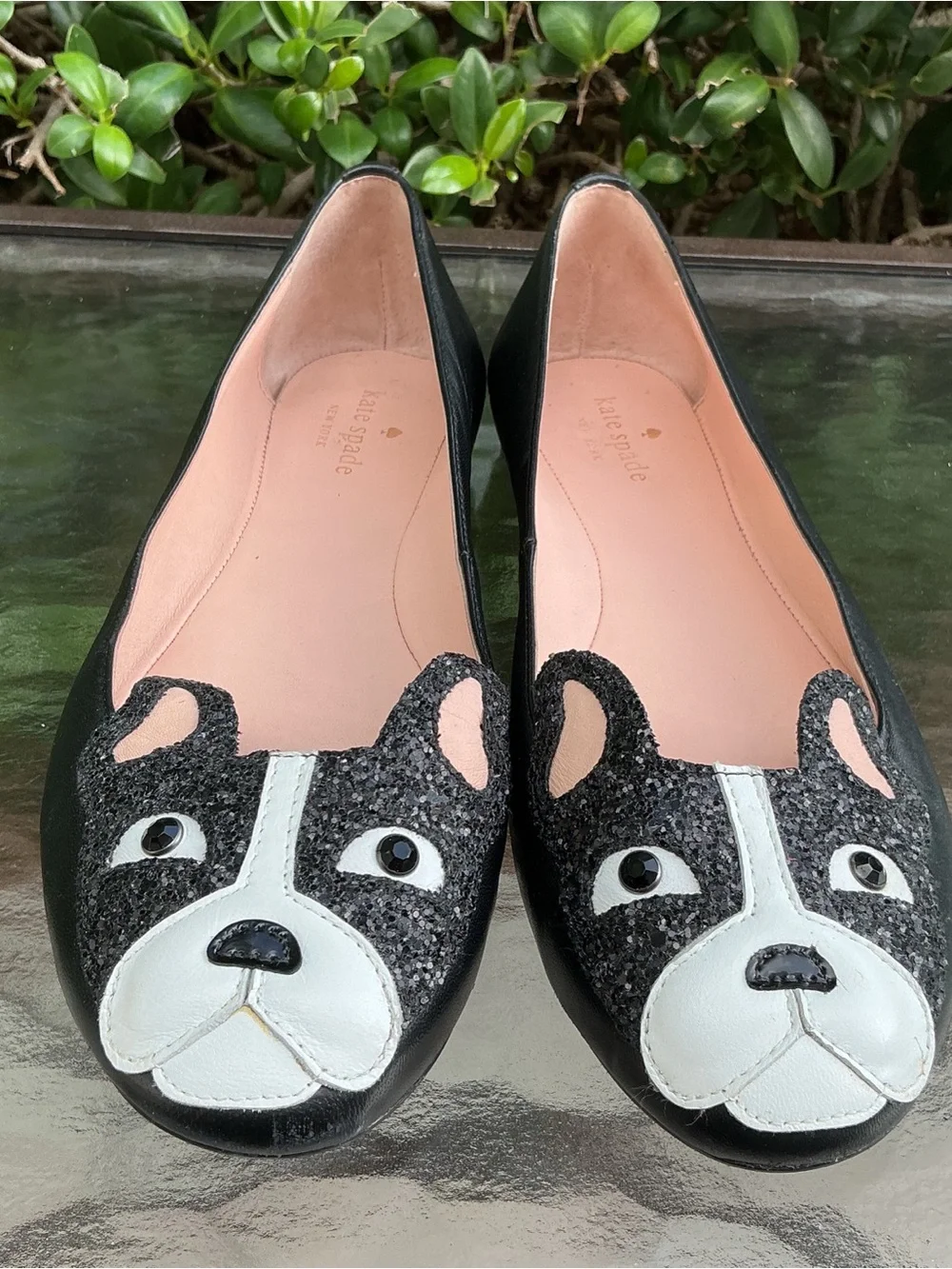 kate spade Black & White Dog Ballet Flats